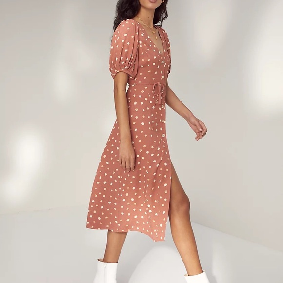 Wilfred by Aritzia Libretto Dress Button Down Puff Sleeve - Picture 2 of 2